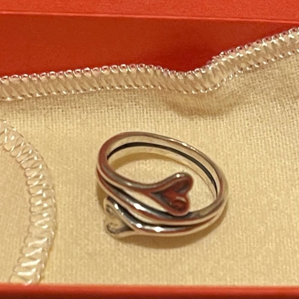 James Avery Silver Heart Wrap Ring